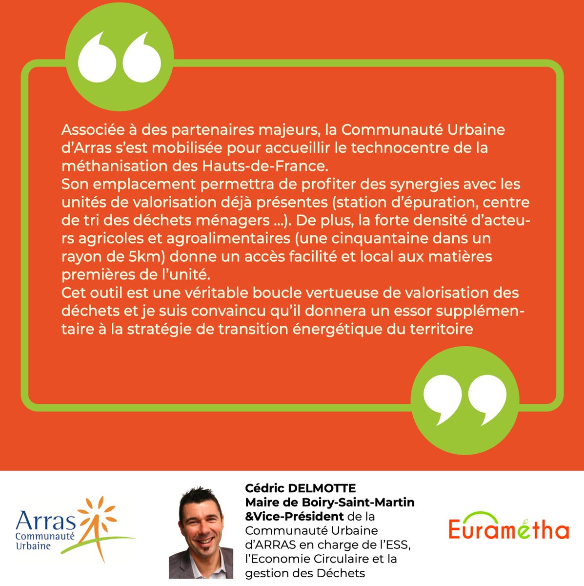 Eurametha62's tweet photo. 💌 Aujourd’hui, dans un mot sur l’entreprise, c’est Cédric, un de nos représentants élus représentant de la CUA , qui nous donne son point de vue sur le projet. Découvrez dans cette publication comment la CUA participe à ce projet d’avenir! #TransitionEcologique #biogas https://t.co/sT720FaheO
