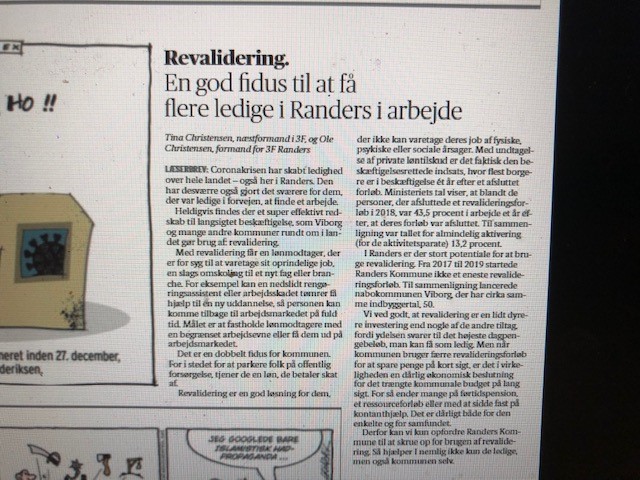 3FTinaC's tweet photo. Revalidering er et super redskab til at fastholde syge på arbejdsmarkedet. Uforståeligt at kommunerne ikke bruger det mere. 3F har et konkret forslag til at sætte blus på revalidering. Det har jeg skrevet om her sammen med fmd i @3FRanders #dkpol #dksocial #arbejde https://t.co/uUZbzjC2Pc