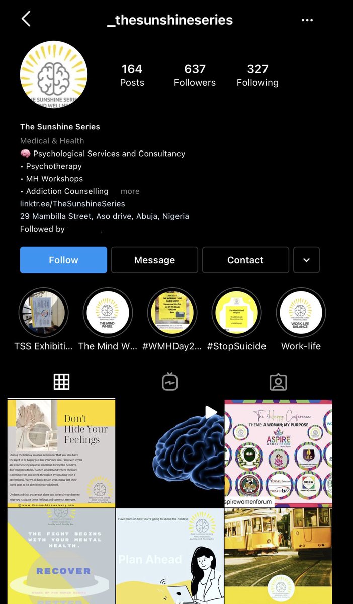  @_sunshineseries 30k for Initial assessment and 25k for follow up sessions.They also have a free counselling for COVID19 project ongoing called The Mind Wheel Project supported by The Ministry of Special Duties and Intergovernmental Affairs and The National Lottery Trust Fund.