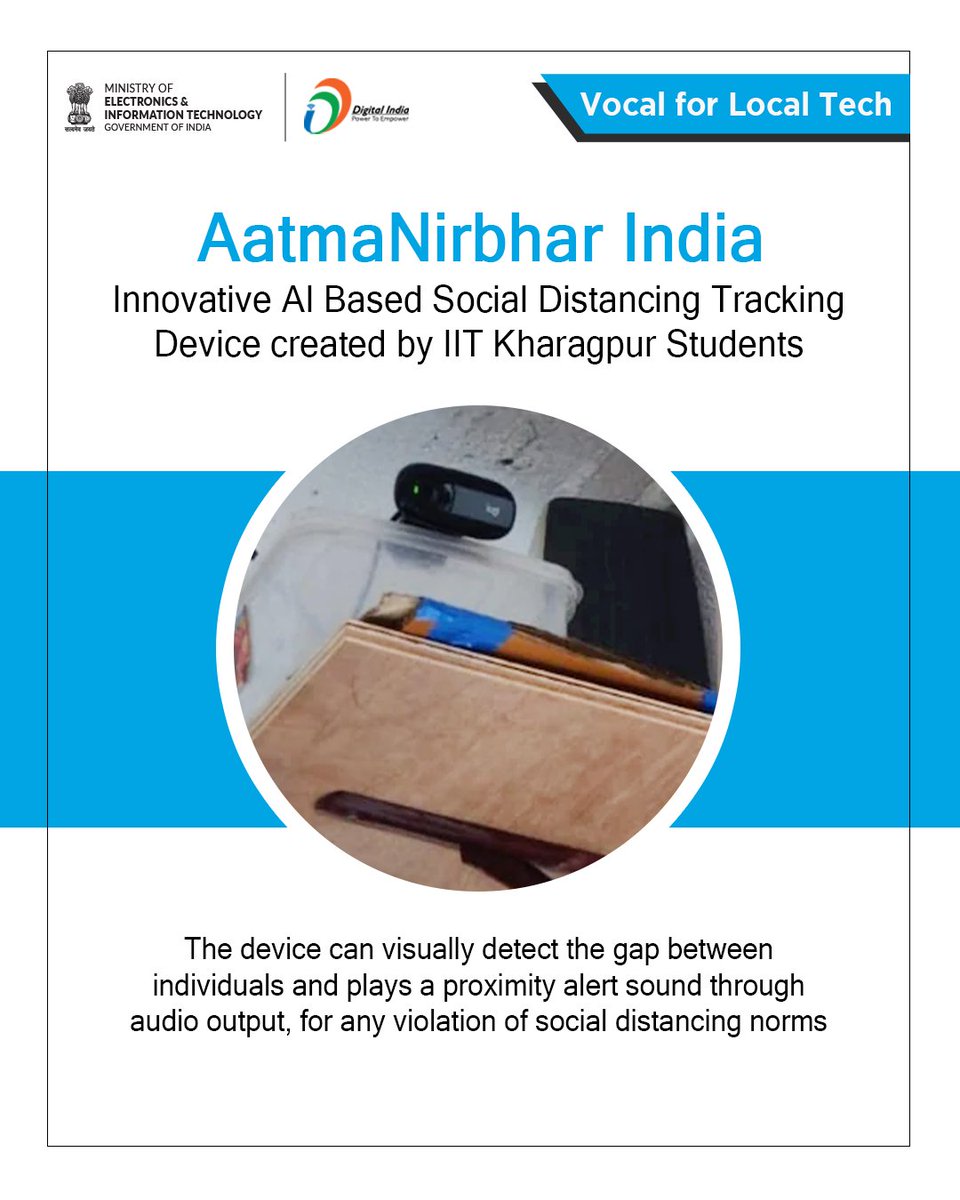 _DigitalIndia's tweet photo. #VocalforLocalTech | Amid the #COVID19 pandemic, the academia from the #technology sector are innovating home grown devices.
Wondering how this device is going to help India? Read the full story here - https://t.co/B6qujxCJkp... https://t.co/c6tbAx52Xw