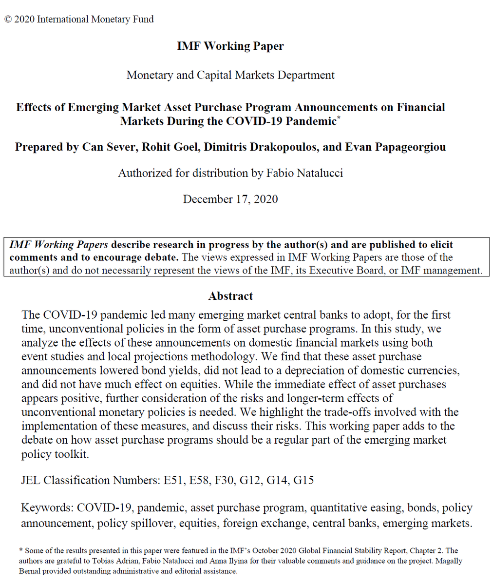 Can_Severr's tweet photo. Our paper titled as “Effects of Emerging Market Asset Purchase Program Announcements on Financial Markets During the COVID-19 Pandemic” is published as an IMF Working Paper!
Here is the link: https://t.co/xDjFGYM1NT
#EmergingMarkets #Covid19 #assetpurchaseprogram https://t.co/OdYoiMoKNn