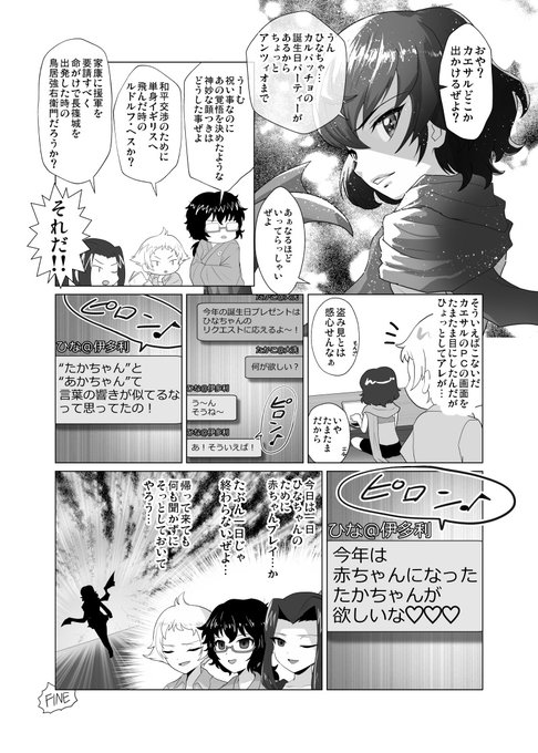 おとといカルパッチョの誕生日だったのでひなちゃんが出てこないたかひなまんが 