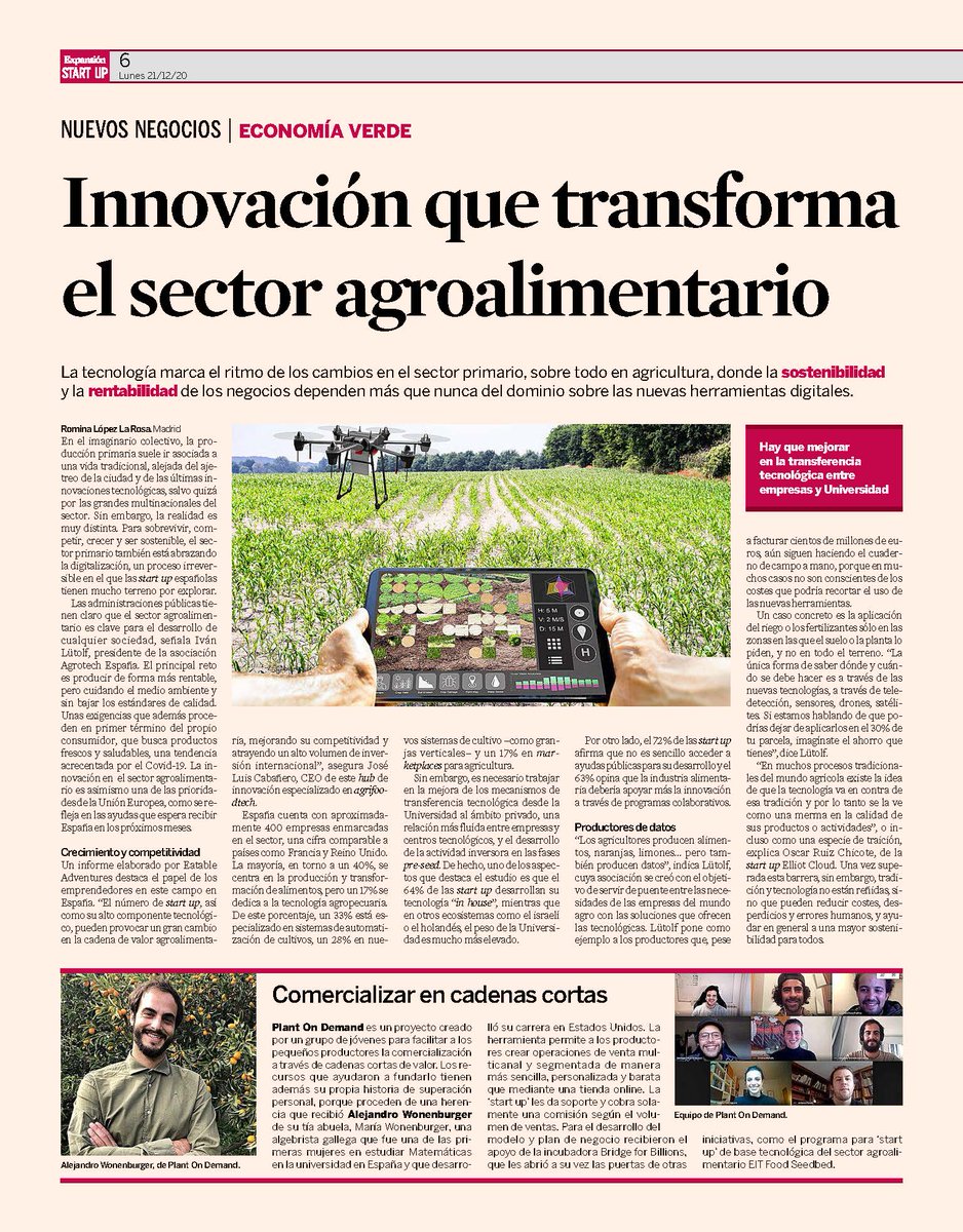 Elliot_Cloud's tweet photo. Óscar Ruiz, COO de #ElliotCloud habla hoy para el @expansioncom de #Innovacion que transforma el sector #agroalimentario con #Iot para el campo. https://t.co/lnMb7kP8da