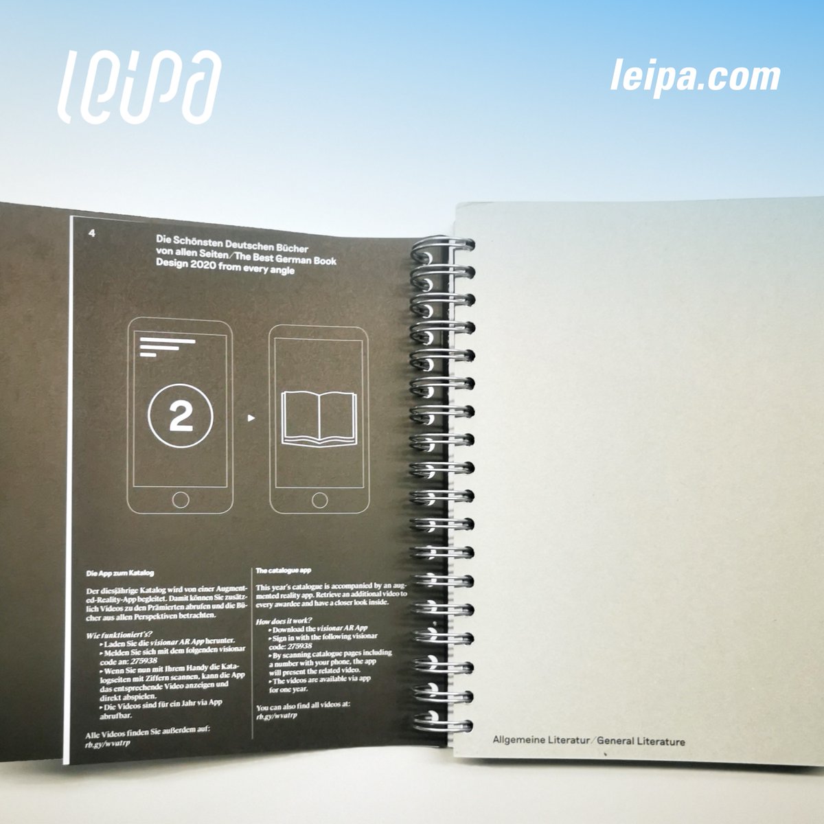 Leipa_Group's tweet photo. Wir sind immer wieder davon begeistert, in welchen fantastischen Projekten unsere nachhaltigen Produkte ihren Einsatz finden. Diesmal unser #Maschinengraukarton mit Blauem Engel im Begleitkatalog „Die schönsten deutschen Bücher“ der #StiftungBuchkunst. #leipa #leipagroup #print https://t.co/VQMsbjhjHu