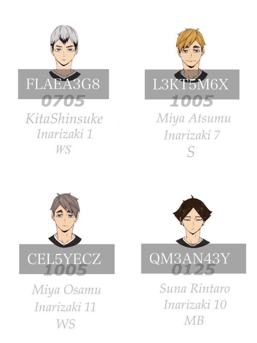 A ハイキュー 稲荷崎 ネットプリント 期間 12月28日23時59分まで 場所 セブンイレブン サイズ L版 127mm 北信介 宮侑 宮治 角名倫太郎