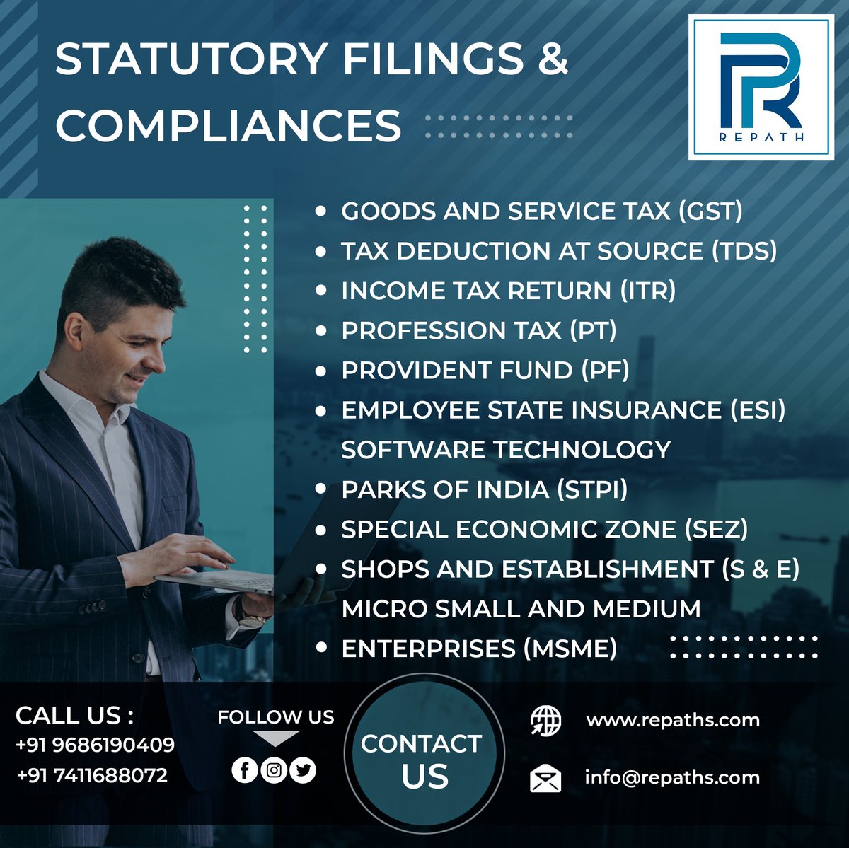 RepathL's tweet image. Are you Looking for Income Tax, GST Filing Assistant, Company Incorporation, and Tax Advisors..?

Contact Us for more details
+91 9686190409
+91 7411688072

Visit Us: repaths.com

#GST #taxadvisor #company #companyincorporation #Filing #incometax #professionaltax