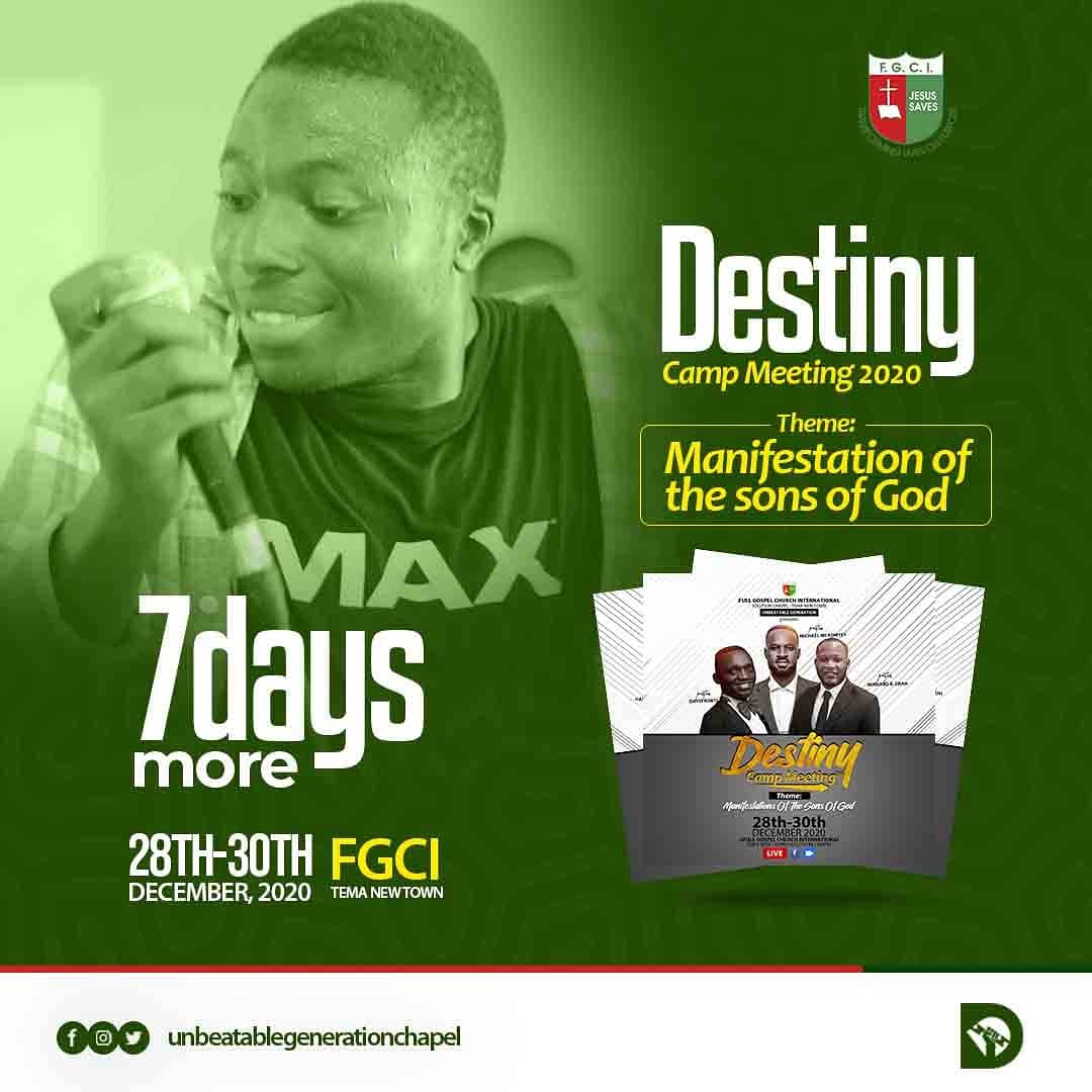 ugchapel's tweet photo. Destiny camp meeting is coming off 
Join us as we sharpen ourselves for the upcoming year
#dcm2020 
#manifestationofthesonsofgod https://t.co/15mWSzDN8v