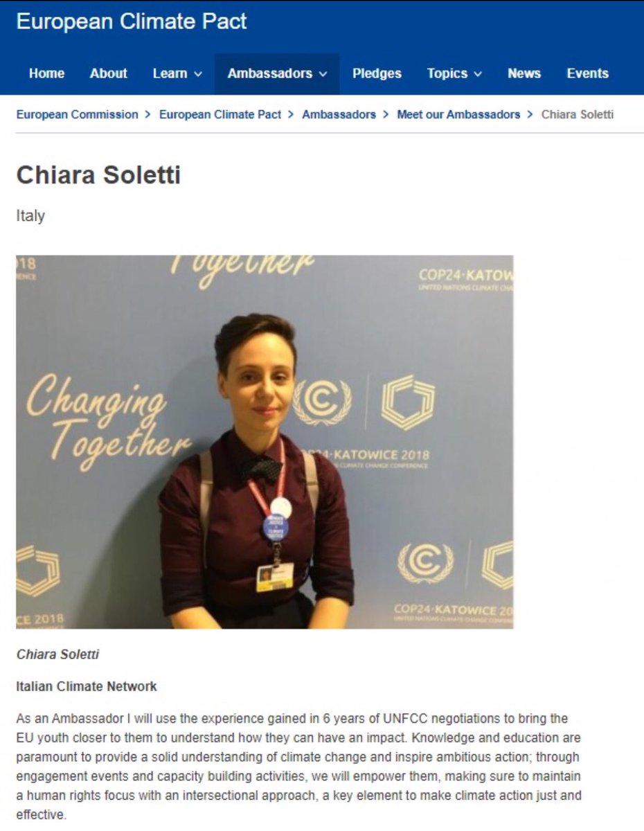 ItalianClimate's tweet photo. @ChiaraSoletti é stata selezionata come #EUClimatePactAmbassador per l'@EU_Commission, permettendo ad @ItalianClimate di essere sempre più coinvolta nell'attuazione del #EUGreenNewDeal! 🎉🌏
https://t.co/oFhGk0xK1u https://t.co/xWTJHlXDqP