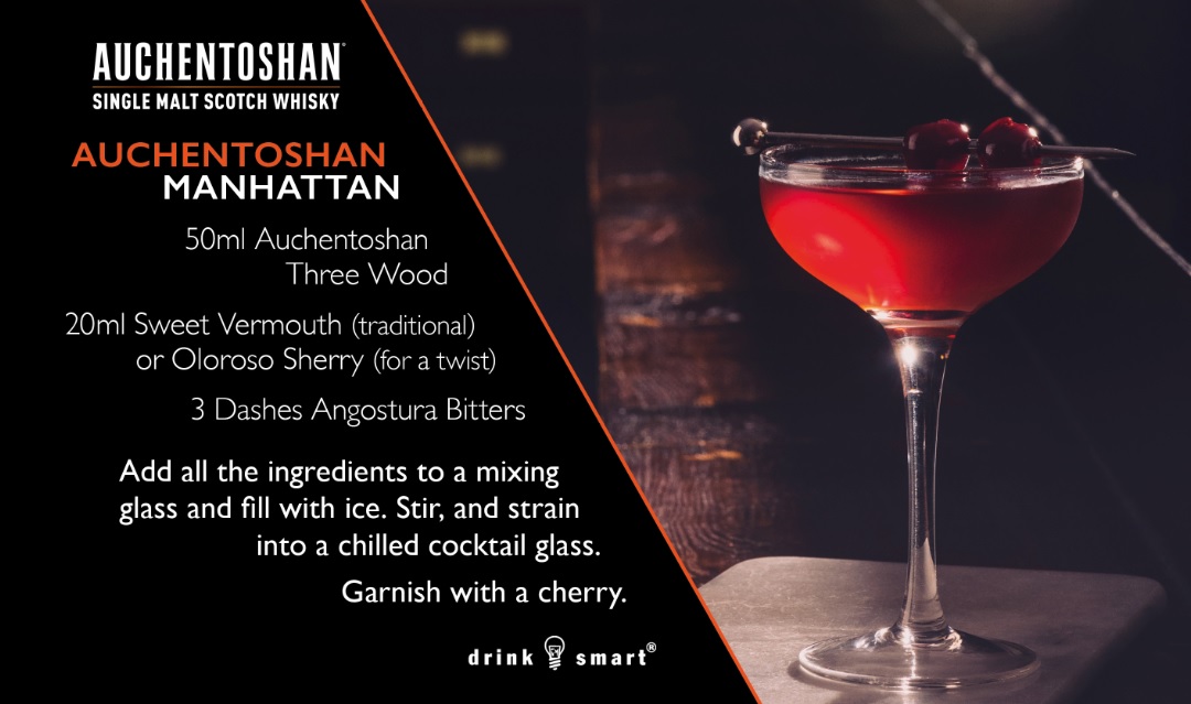 Here’s our take on an Auchentoshan Manhattan. The perfect serve this Festive Season #EnjoyResponsibly