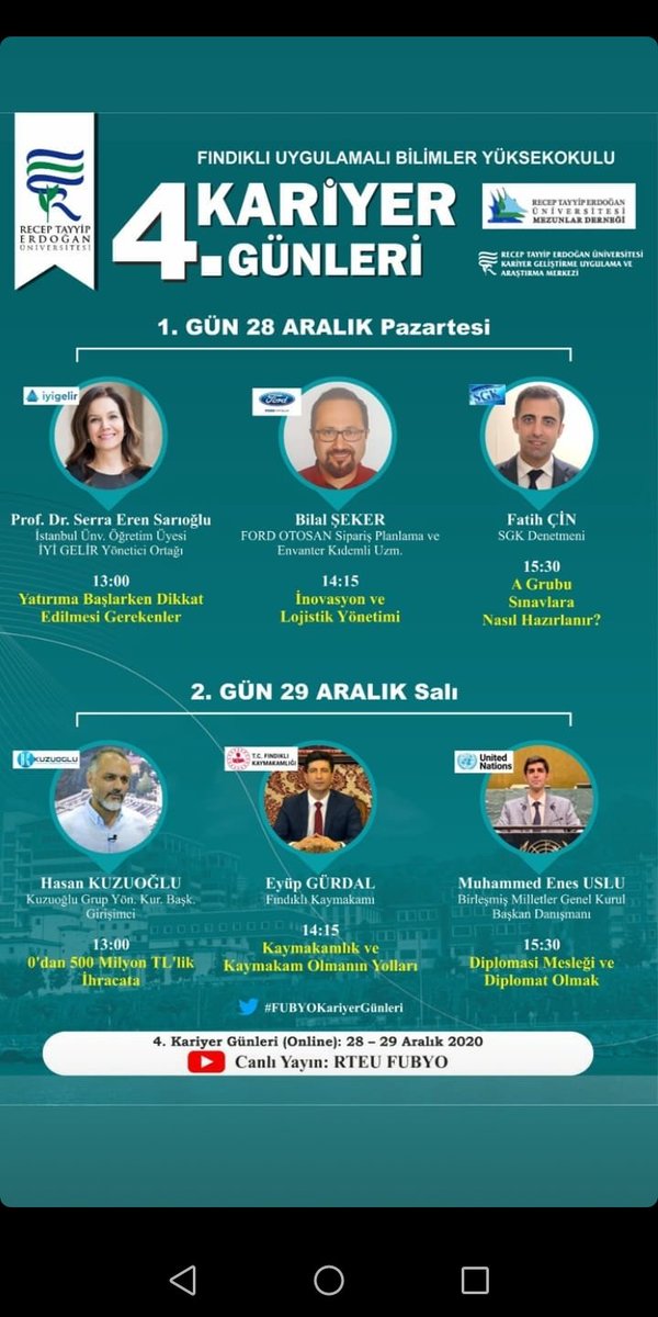 RTEÜ/FUBYO KARİYER GÜNLERİ..
