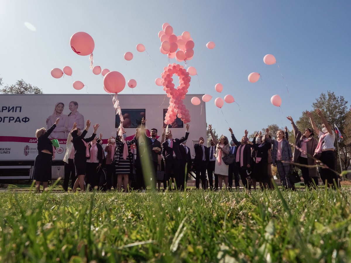 BreastHealthDay's tweet photo. #BHD2020 Snapshots Kyrgyzstan: Lectures in two cities to stress the importance of maintaining a healthy lifestyle and the importance of early detection, Banners on display to encourage women to be breast aware and mobile mammography screening https://t.co/EmKItzxbBG
