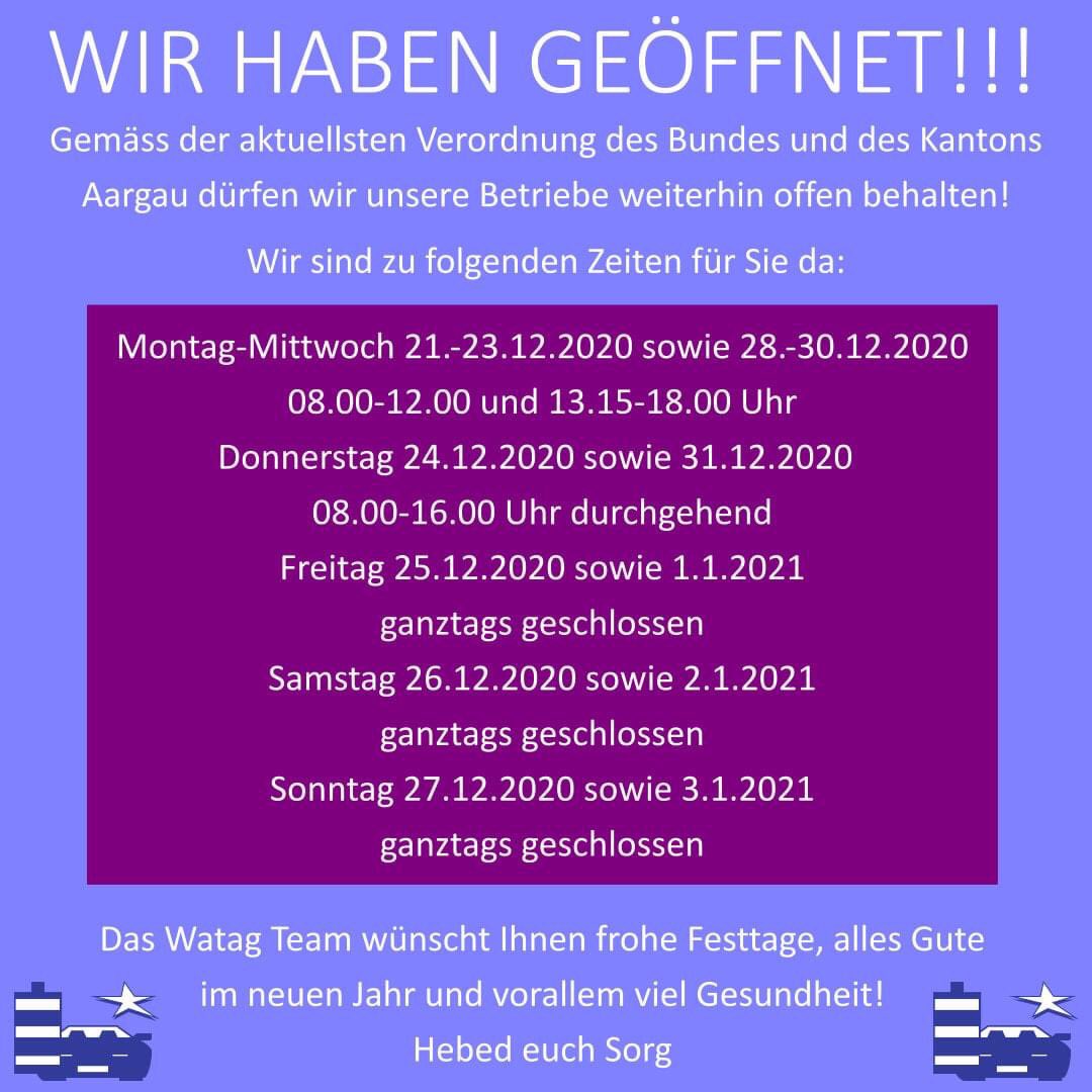 Wir sind weiterhin für euch da! Hebed euch Sorg!!!

#watagag #dasbestedasdeinemautopassierenkann #carwash #wohlen #Dättwil #xmas2020