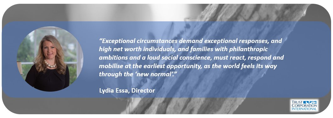 trustcorpci's tweet photo. Trustees and family offices and the ‘new normal’: what does good look like? Our director, Lydia Essa, has explored this topic in the latest issue of @PhilanImpact. Read the full article here: https://t.co/XT5w2hboXd  #Philanthropy #BuildBackBetter https://t.co/kFJIUgCmRw