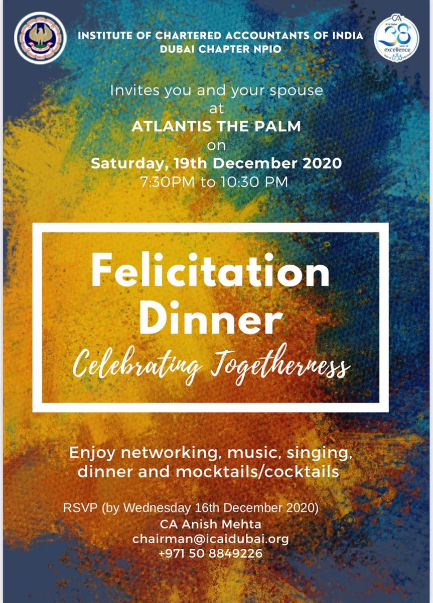 BKrishen's tweet photo. It was a delightful experience attending the recently held felicitation dinner "Celebrating Togetherness" organized by @ICAIDubai. I also had the opportunity to meet Dr. Aman Puri, Consul General of India in Dubai. Wishing him the very best for his tenure of service here in #UAE. https://t.co/vzRPfkdGWF