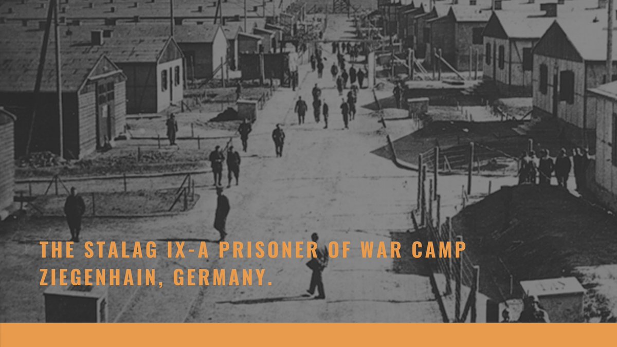 3 of 16: The men were transported to the Stalag IX-A POW camp in Ziegenhain, Germany.Roddie was the senior enlisted American Soldier at the site. As such, he was the conduit between all American Soldiers and their German captors.