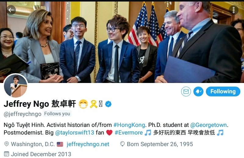 Wow! I'm deeply honored. Thank you @jeffreychngo for making me feel welcomed and share in this fight with you. #WeAreAllHongKongers #StandWithHongKong #SAVE12 #milkteaalliance