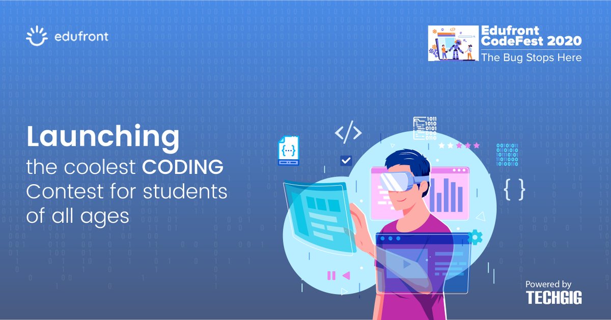 ETTechGig's tweet photo. Are your #students ace #coders? Get them to participate in the COOLEST #codingcontest for their truest tech potential - Edufront CodeFest 2020 - The Bug Stops Here 
Know more at https://t.co/1P7CL1L9ee

#Codefest2020 #Edufront #coding #programming  #schools #schoolfest #contest https://t.co/HWWKIehhgy