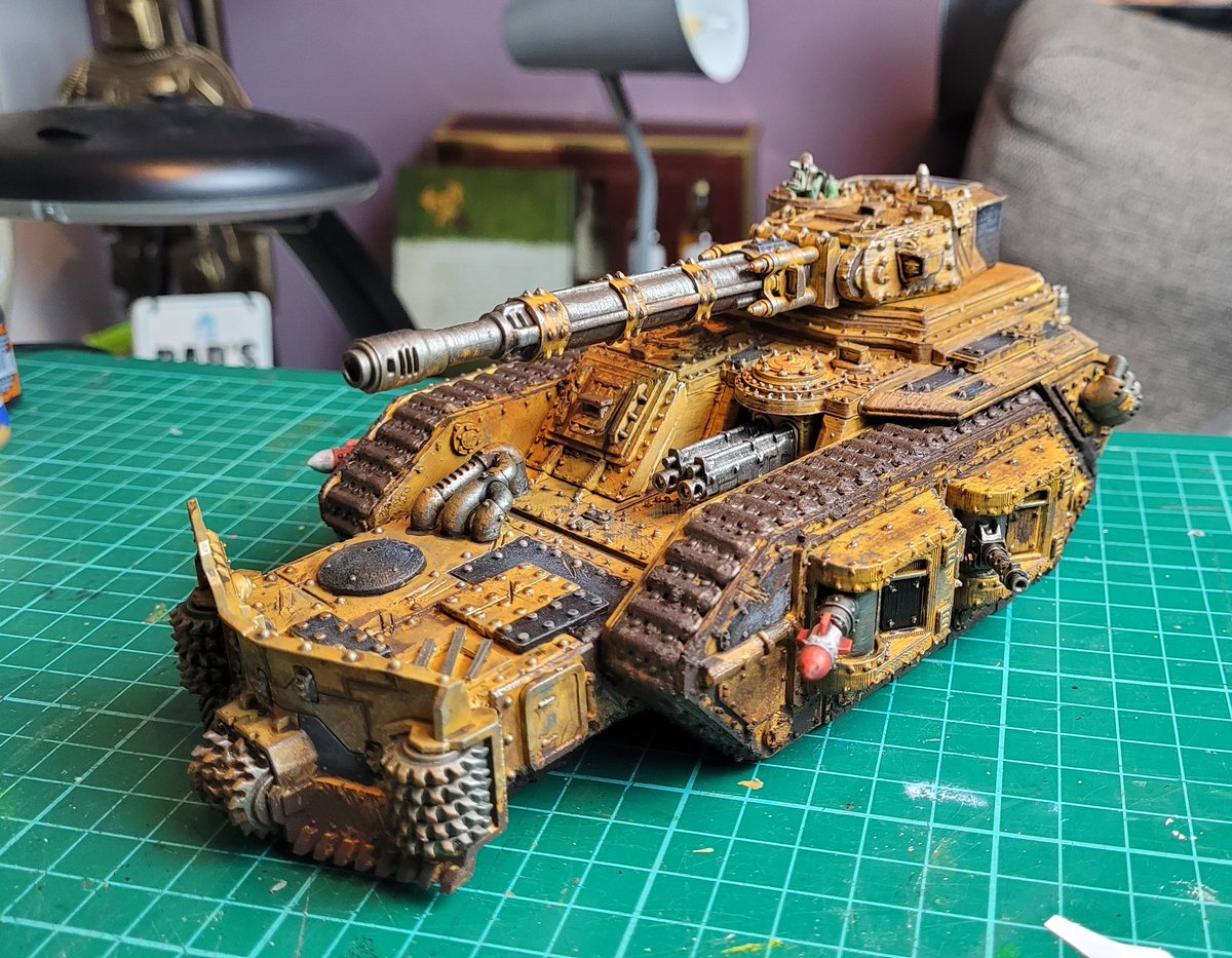 DrunkenOrk's tweet photo. Finished my killtank. Extended tabletoploots 3d printed armageddon battletank into killtank size. Also trimmed the rock grinder down so the hull mounted shootas can fire over the top (left side anyway 😜)
#warmongers #warhammer40k #warhammer #killtank #orks #waaagh #tabletoploot https://t.co/TWVrcpY4b6