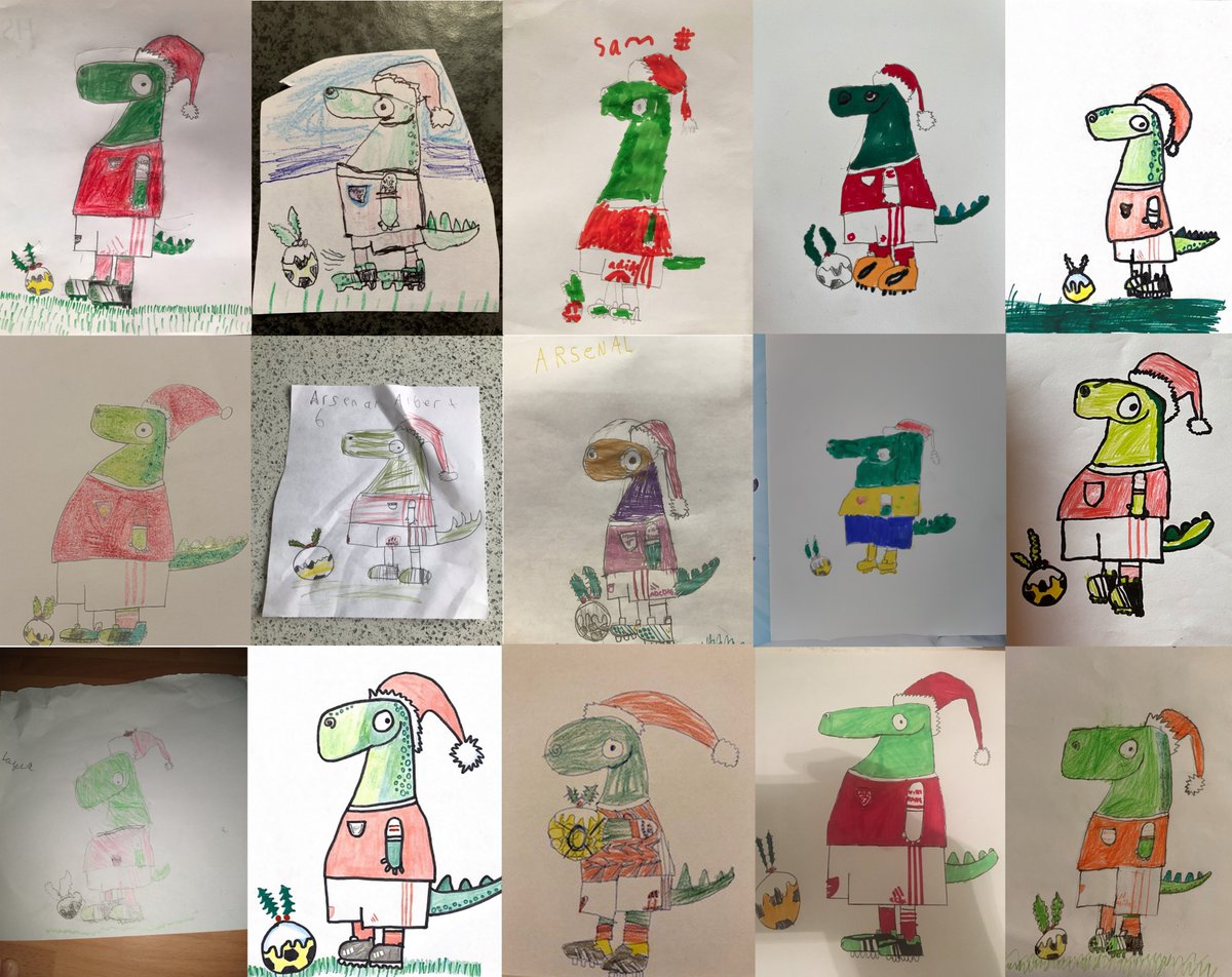 We've loved seeing all of your festive @Gunnersaurus drawings 🧑‍🎨 JG members received early access to our exclusive draw-a-long with @RobBiddulph video but now all young Arsenal fans (and parents) can have a go! 🦖 ➡️ bit.ly/JGDrawGunner