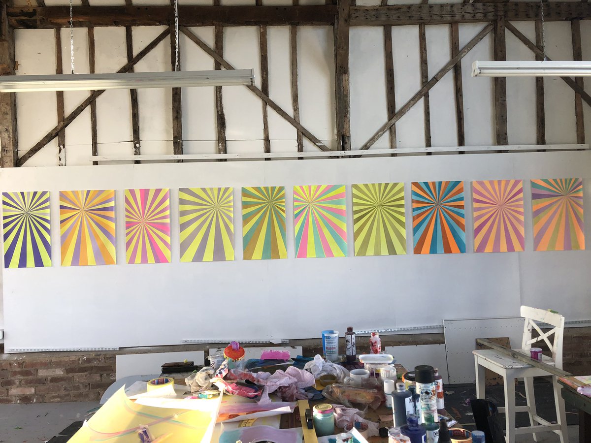 vicbathurst's tweet photo. Acrylic on paper . 50x70 cms and 35x70 cms. #abstractart #christmas #painting #charity #helprefugees #colour #WinterSolstice https://t.co/mbSi0e8LDZ
