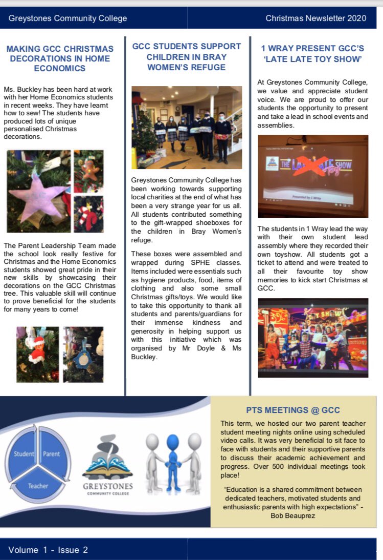 GreystonesColl's tweet photo. ***NEWSLETTER***

GCC’s Christmas Newsletter was distributed this week to parents, guardians and students. It contains a summary of some of the events and activities during the last two months at GCC and some reflections from students and staff for the time of year! https://t.co/I16wLIactz