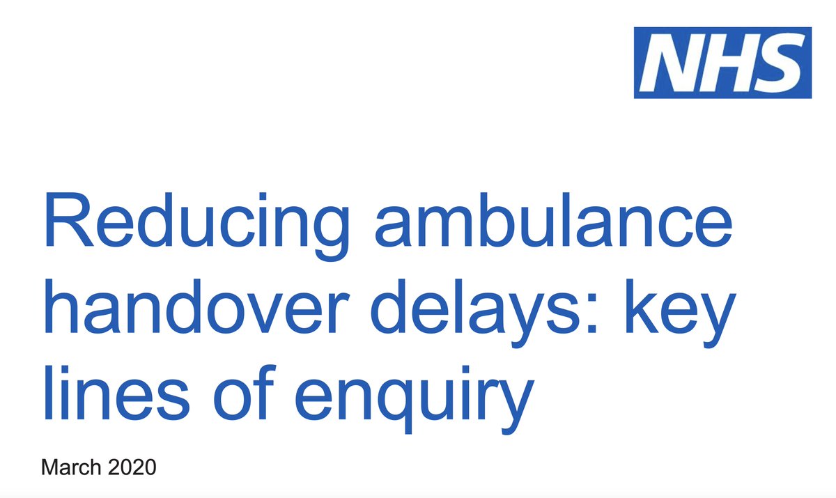 Interested in reducing ambulance handover delays? 

Take a look at our improvement resources: 

england.nhs.uk/reducing-ambul… 

Get in touch if we can help. 

#ReleaseTimeFor999