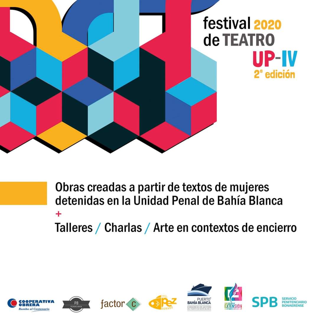 BibliotecaUns's tweet photo. Festival de Teatro UP-IV
2da. Edición 2020
Del 20 al 22/12. #BahíaBlanca
Gorra virtual: ingresá en Alternativa Teatral
https://t.co/BislXvpIzb
Para más info:
https://t.co/o7yAAmJDP7
#FestivalDeTeatroUPIV
#TeatroEnLaCárcel
#UPIV
#ArteEnContextoDeEncierro https://t.co/5SmOZ5qZHI
