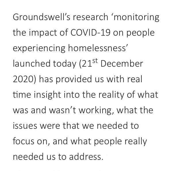 Funded by  @NHSEngland &  @TNLComFund, learning from the project is helping to inform their national response.  @LiviButt, Head of Public Participation - Homelessness & Inclusion Health at  @NHSEngland, speaks out on the importance of gathering community insight around Covid-19.