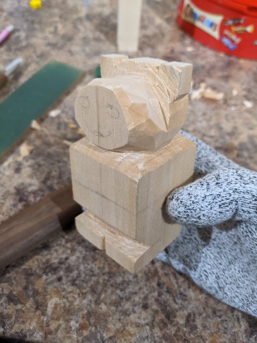 A few big cuts and trying to follow a video online. The biggest issue was the size of the block way about an inch too large in all directions.