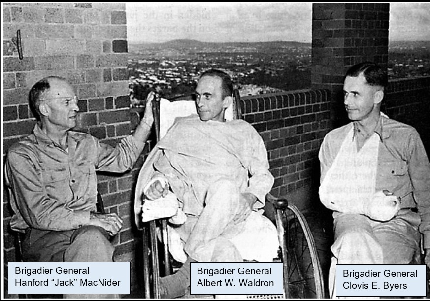 ThreadChristmas 1942. Brisbane Australia.A unique situation: Three American Brigadier Generals recuperate from wounds inflicted within a 3-week period in the same small area of action - Buna, Papua, SWPA.These were the first U.S. general officers wounded in action in WW2.1/5