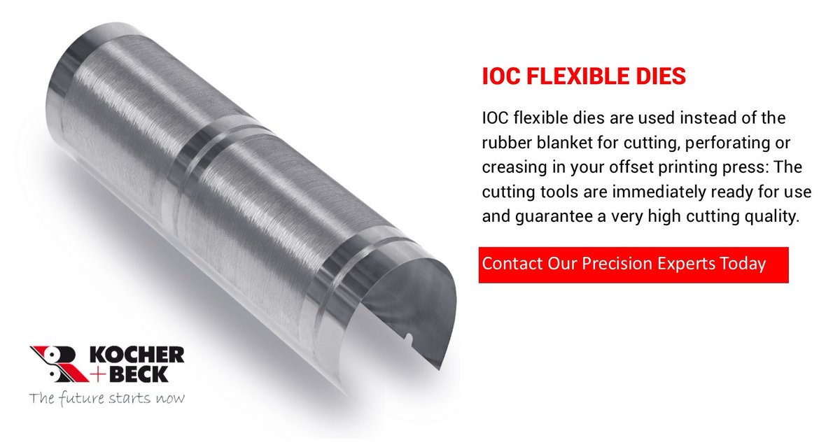 Inline Offset Cutting (IOC) Flexible Dies
For more information, please contact our friendly Customer Service team or browse our website on: kocher-beck.com/en/productsdiv… 

#IOC #labels #printing #kocherbeck #engineeringuk #printingindustry #Packaging #print #TheFutureStartsNow