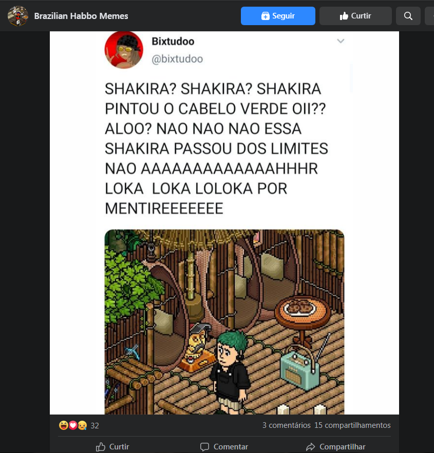 bixtudoo's tweet photo. a shakira foi parar ate no facebook to chocada https://t.co/uqGDuVFFxr