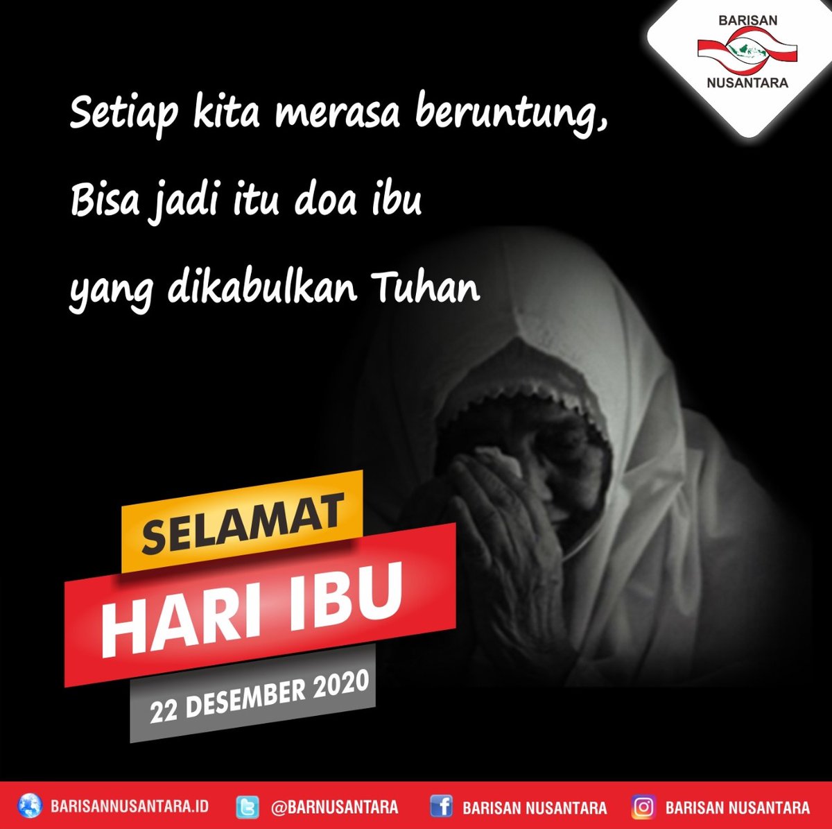 Barnusantara's tweet photo. Sahabat BN, setiap kita merasa beruntung, bisa jadi itu doa Ibu yang dikabulkan Tuhan

#SelamatHariIbu2020
#HariIbu 
#HariIbu2020 https://t.co/5SHypQdzLh