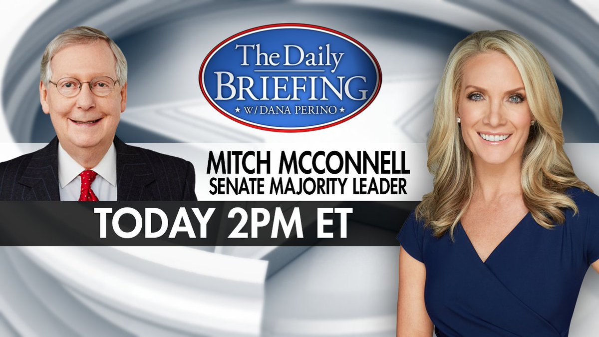 T-1 HOUR UNTIL @senatemajldr JOINS @DanaPerino LIVE ON @dailybriefing!