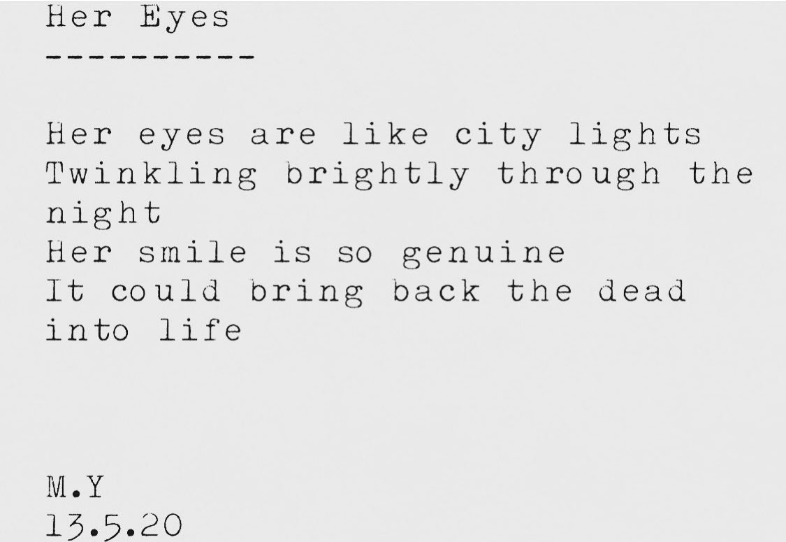 mahersteinwrit1's tweet photo. “Her Eyes” #poetrycommunity #writing #WritingCommunity #poetry #poem #eyes #creativewriting #mahersteinwrites https://t.co/v0I8tapNRC