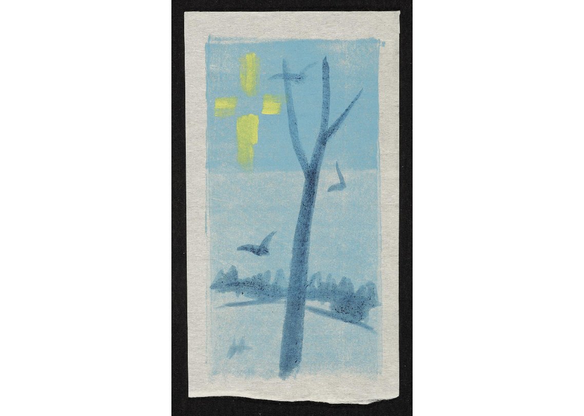smithsonian's tweet image. This #WinterSolstice, we’re enjoying the calm of this winter scene created by Werner Drewes around 1965, possibly for a card. It’s in Drewes’ papers in our @ArchivesAmerArt. s.si.edu/2WA4gKh