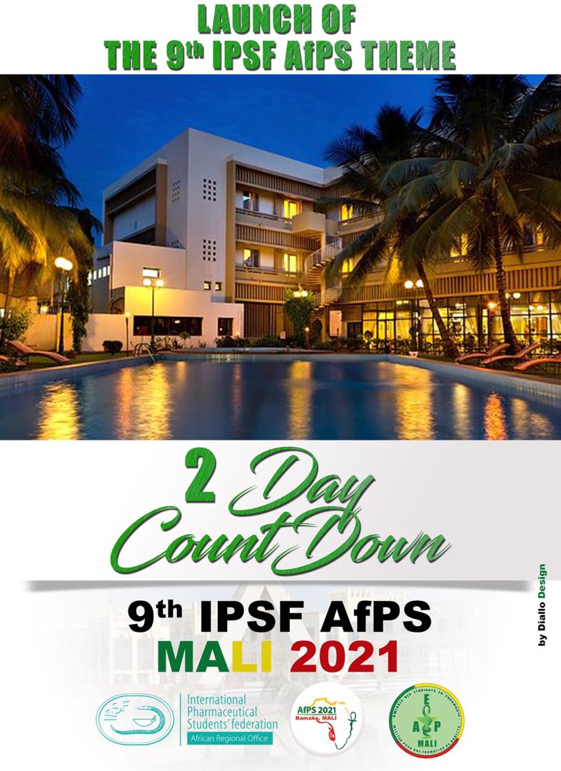 9th2021's tweet photo. Hi Pharmily,
Countdown 2 !!!
Bright young African minds are meeting in Mali, Bamako in 2021 to discuss a theme that will enrich us all, a theme that will evolve our field;  the pharmacy.
#AfROAdventures
#MaliAfPS2021
#IPSFAfro https://t.co/KY3goCVZrg