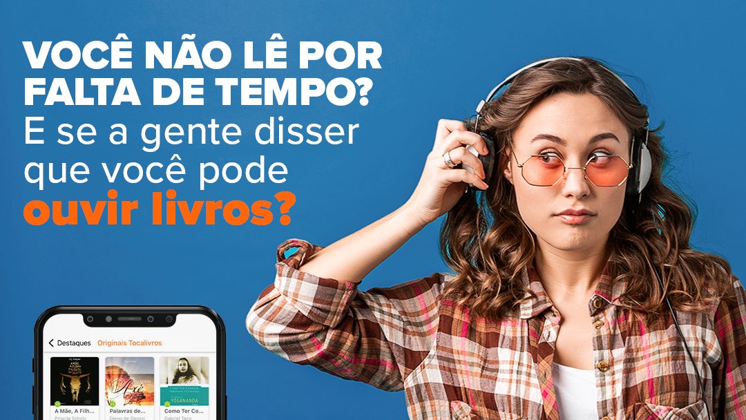 Nós apreciamos o seu tempo, mas temos que discordar quando você usa a falta dele como justificativa para não ler ⏰

🎧 Mantenha sua lista de leituras atualizada com a <a href="/Tocalivroscom/">Tocalivros</a>. Experimente por 15 dias grátis pelo link: tocalivros.com/go/PXoG7PV.