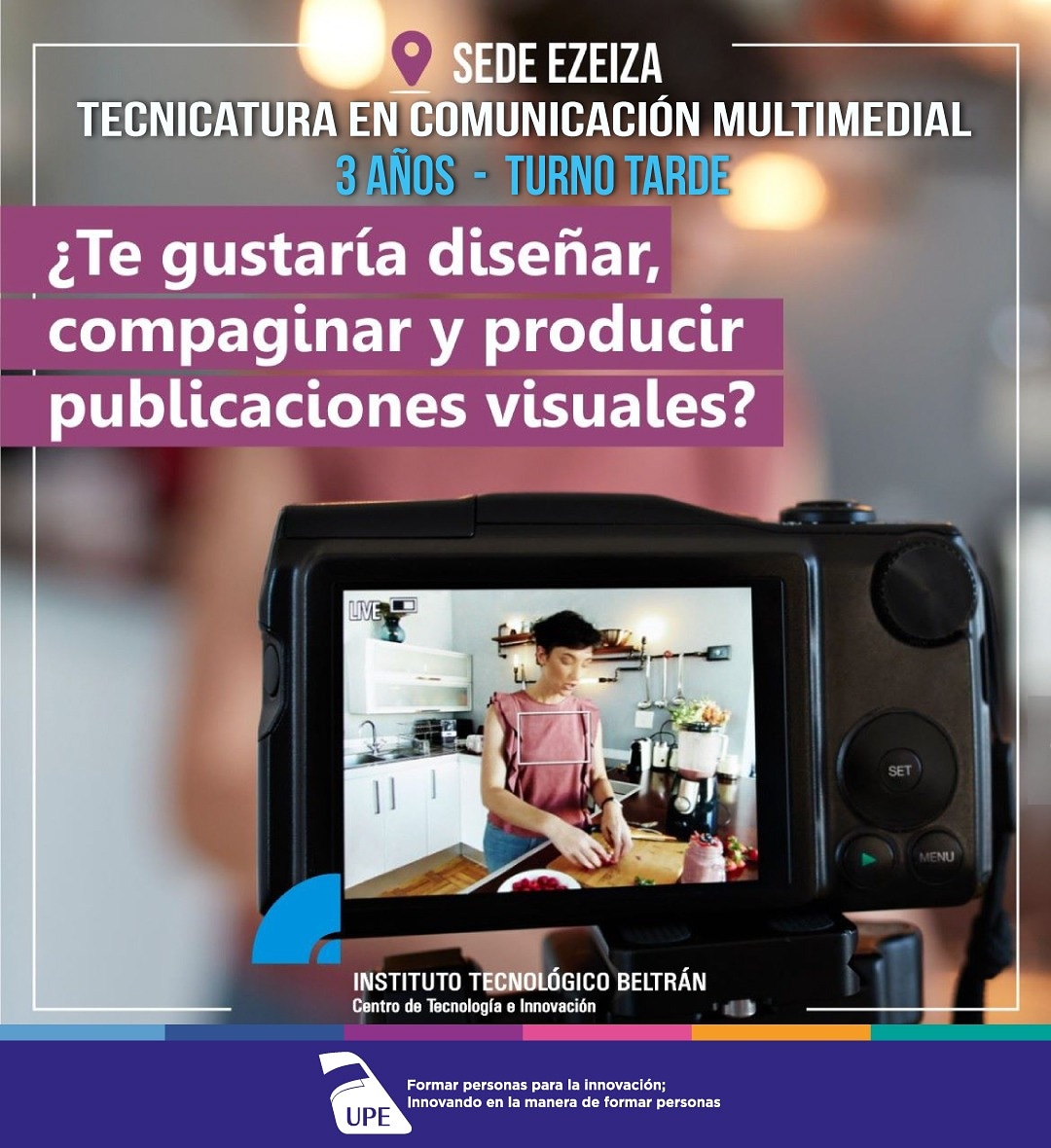 UPE_Ezeiza's tweet photo. #Ya está abierta la PREINSCRIPCIÓN ONLINE a la Tecnicatura Superior en Comunicación Multimedial.⁣
⁣
PODRÁS VER EL PASO A PASO Y LOS REQUISITOS EN: ⁣
⁣
https://t.co/aDkbT8dle1⁣
⁣
Para cualquier consulta comunícate con nosotros a ezeiza@ibeltran.com.ar⁣
⁣
#UPE2020 #IBeltrán https://t.co/Rbwt0fwJAh