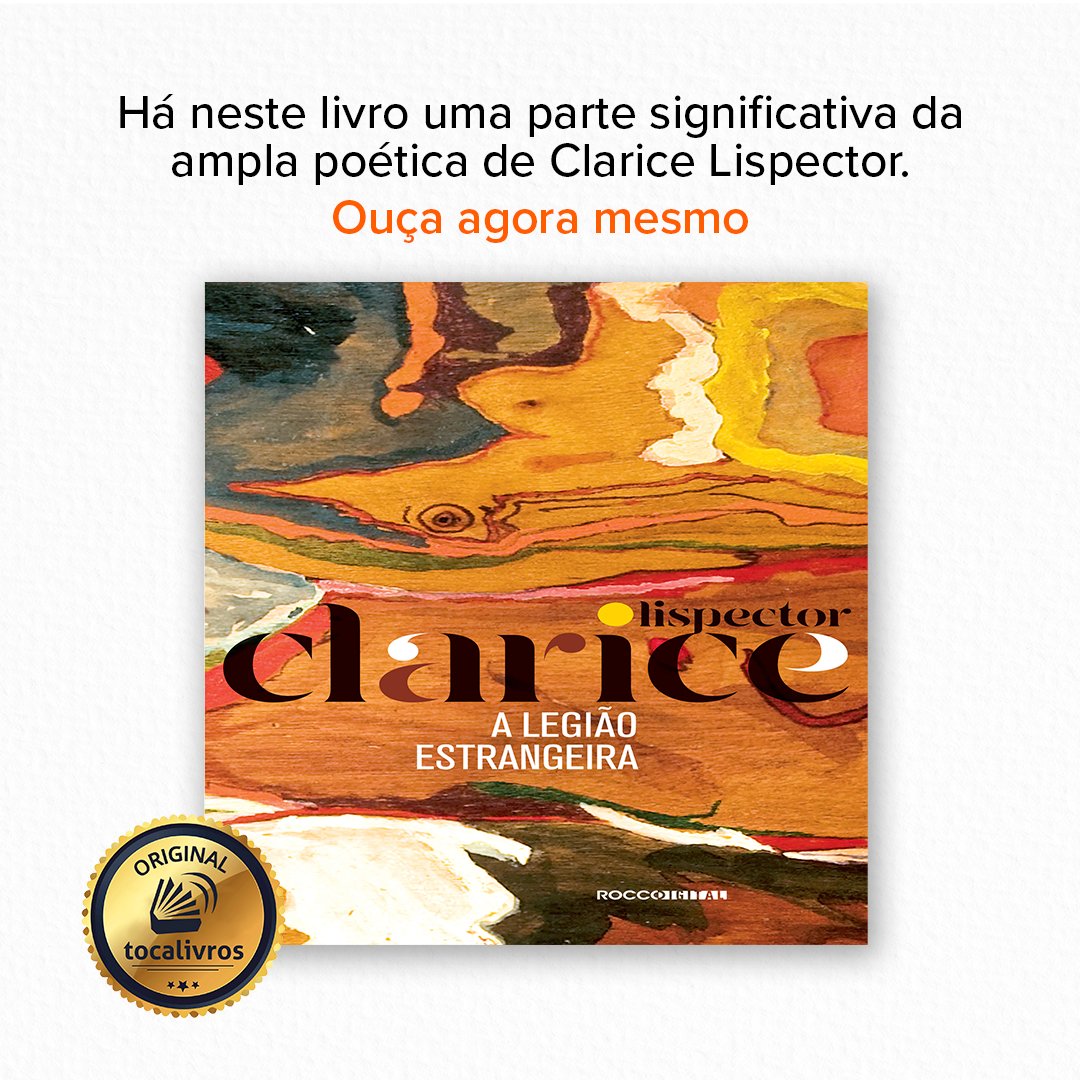 Esta é a chance que você precisava para ler as obras de Clarice Lispector que queria há tanto tempo! ❤

Publicado pela <a href="/editorarocco/">Editora Rocco</a>, nós transformamos a linguagem complexa de "A Legião Estrangeira" em algo acessível.

🎧 Ouça agora: tocalivros.com/go/wuSM2l8.