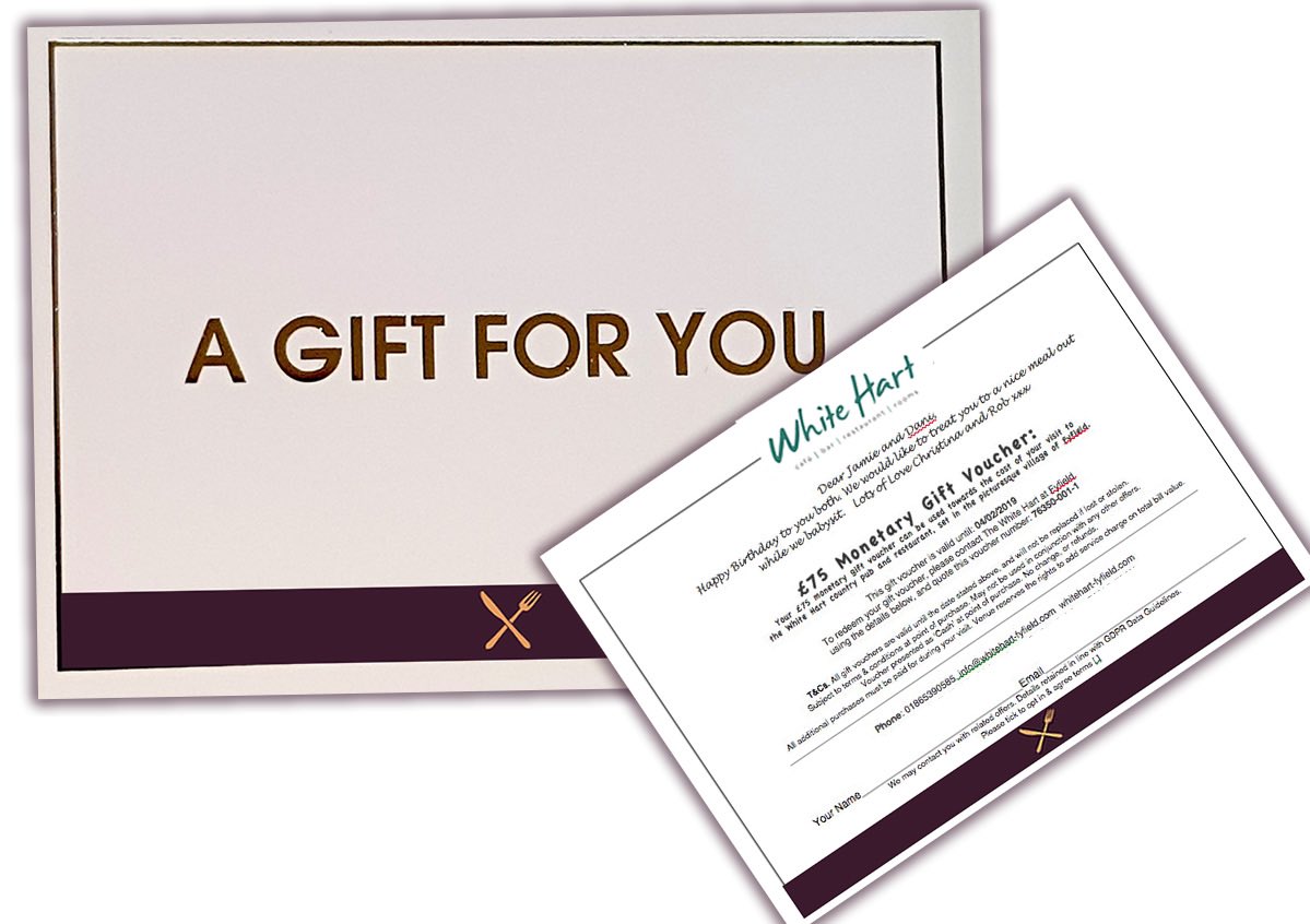 Did you know we sell gift vouchers?  Looking for the ideal gourmet gift, or simply a 'Thank You' for someone to look forward to next year? 
Our monetary gift cards are redeemable off any experience with us: whitehartironbridge.com/gifts/