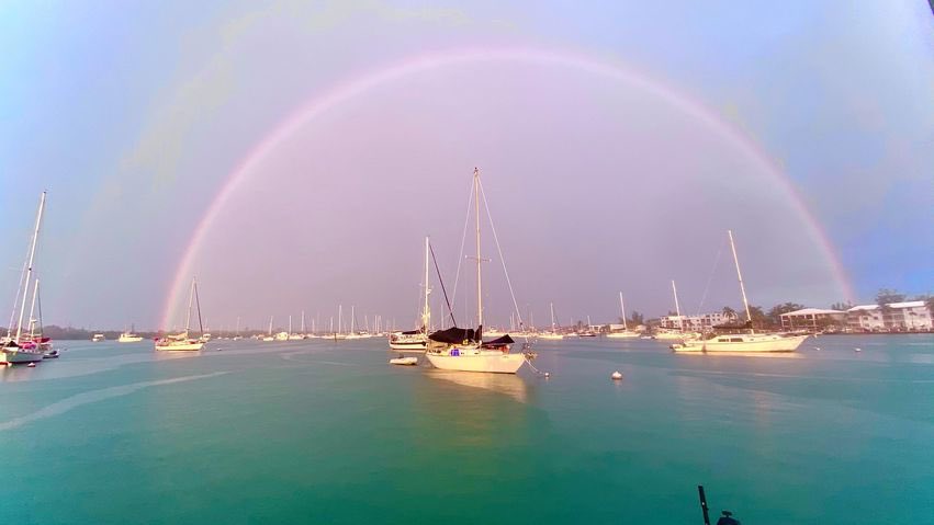 JamesVanFleet's tweet photo. Mornin’ World! Gorgeous rainbow in last nights sunset in the Keys. 📸Courtesy of Gunnar Bach #BootKey via @NWSKeyWest. #flwx https://t.co/LJ7HAIyMk4