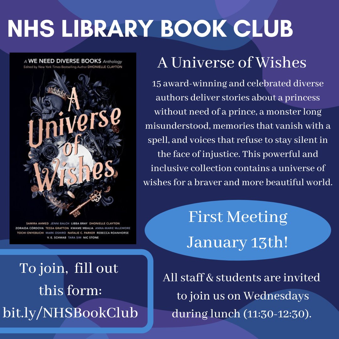 NHS Book Club is starting in January - Join Us! bit.ly/NHSBookClub <a href="/NorthwoodPrin/">Northwood Leadership Team</a> <a href="/NorthwoodEngl/">Northwood English Department</a> <a href="/saah_mrs/">words_plus_works</a> <a href="/WNHSMD/">WNHS</a> <a href="/PonceMq/">Dr. Ponce, Ph.D.</a>