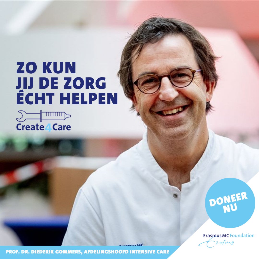 EMCfoundation's tweet photo. "Help verpleegkundigen met het bieden van praktische oplossingen in hun belangrijke én zware werk", aldus prof. dr. Diederik Gommers, Afdelingshoofd Intensive Care in het @ErasmusMC. Lees gauw verder👉 https://t.co/7OExIFT68T #samenvooreengezondetoekomst #create4care @hsrotterdam https://t.co/fcUt8jdony
