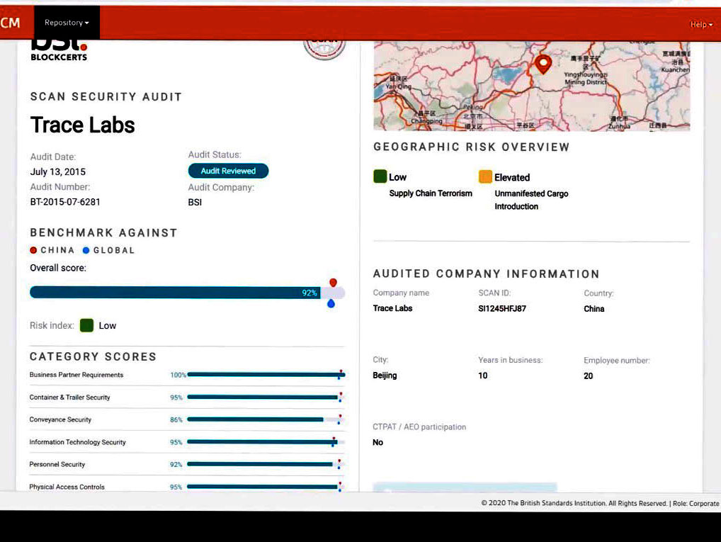 what utility does OT provide SCAN?• up-to-date realtime verification of factory audit reports• UI access to audit report history, previous corrective actions, and risk assessment metrics in a modern user interface• ability to export audit data in a standardized format