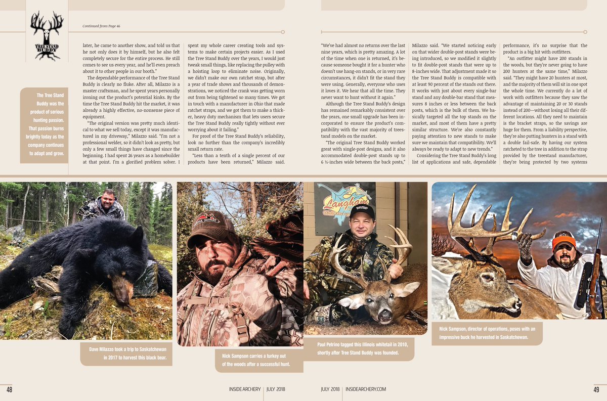 ladderstands's tweet photo. @InsideArchery July 2018 issue has the full Tree Stand Buddy cover story!!
. . .
#insidearchery #coverstory #magazine #writeup #hunting #treestand #ladderstand #hunters #sportsmen #huntingpassion #huntingcompany https://t.co/U707ndvRR3