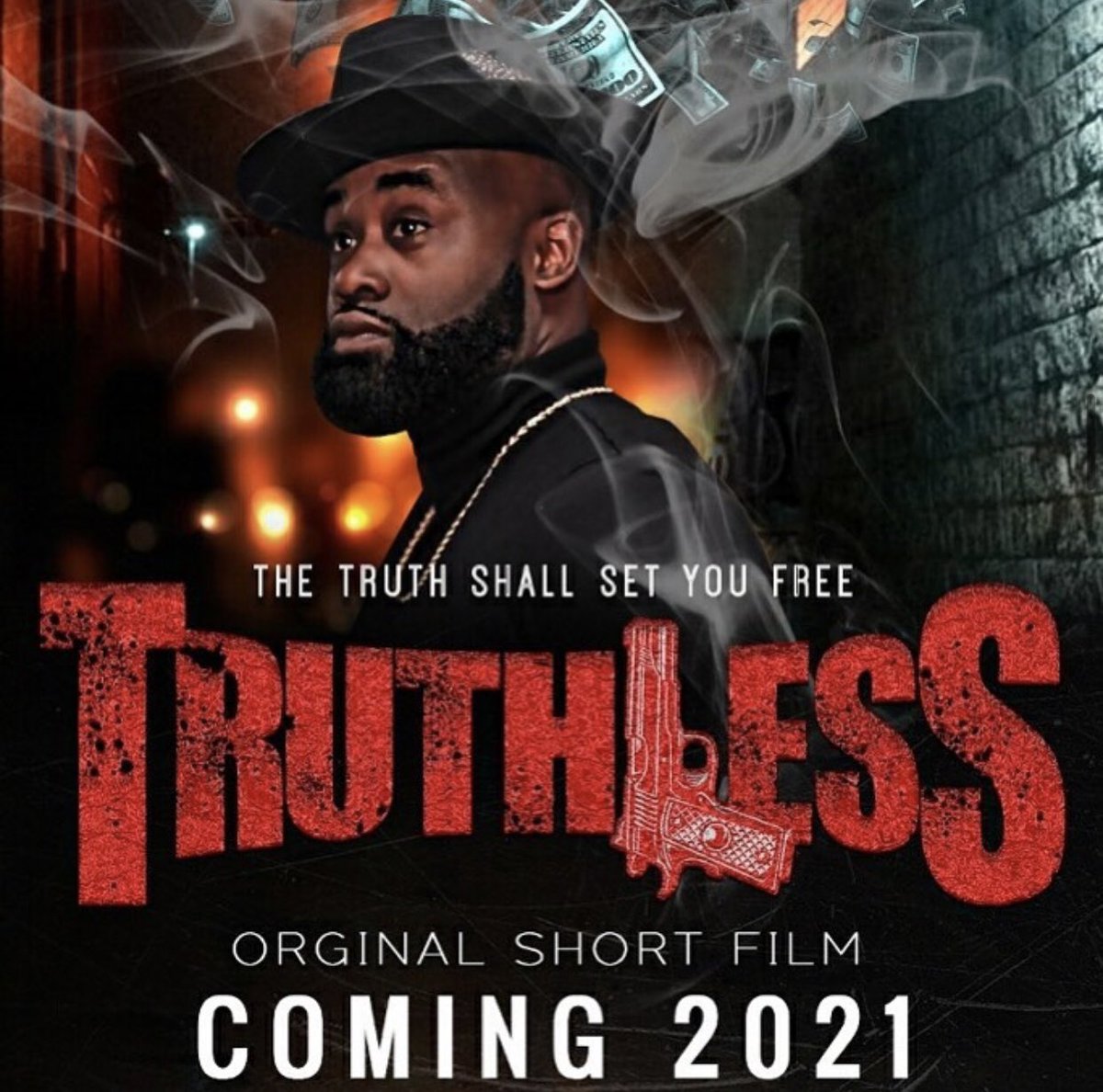 traychaney's tweet photo. Jan 2021 my first original short film #TRUTHLESS that I had the chance to produce, co direct, cast & star in! Featuring my original music! Follow the IG page @truthlesssfilm NOW! This Joint so lit 🔥 salute my team #mars3045 @drshaunpowell #PowellFulProductions @klosaproduction https://t.co/JWpII3YNPz