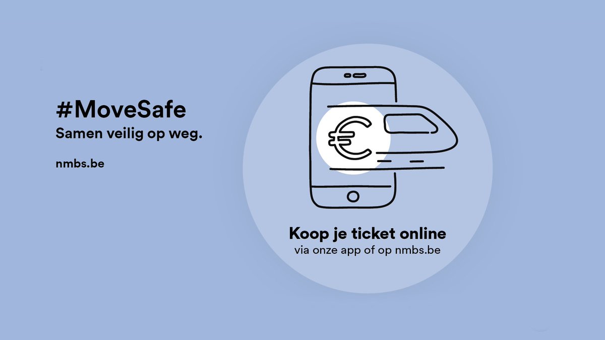 NMBS's tweet image. Veilig reizen is een zaak van iedereen: draag je masker, reis met een geldig vervoerbewijs dat je bij voorkeur online hebt gekocht en houd afstand in het station en op het perron. Bedankt voor je solidariteit 🙏 #MoveSafe #NMBS