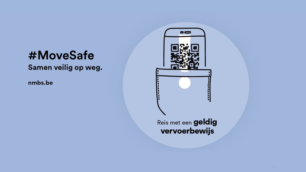 NMBS's tweet image. Veilig reizen is een zaak van iedereen: draag je masker, reis met een geldig vervoerbewijs dat je bij voorkeur online hebt gekocht en houd afstand in het station en op het perron. Bedankt voor je solidariteit 🙏 #MoveSafe #NMBS