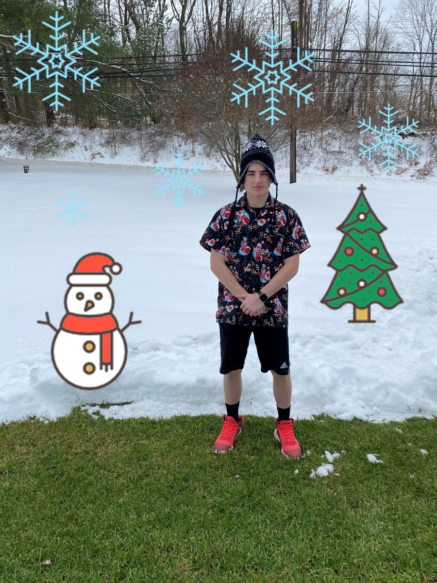 CTC Spirit Week Hawaiian Shirt Day! Our SkillsUSA Vice President and another student toughing it out in the snow! #CTCSKILLSSPIRIT